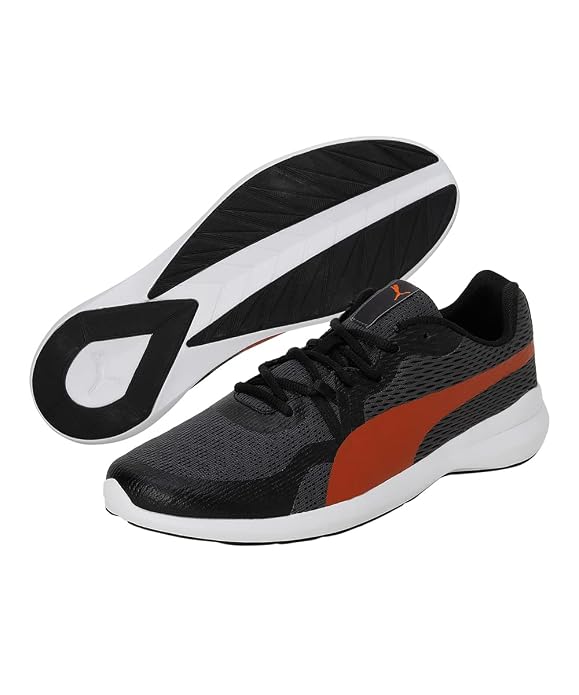 PUMA Mens Wave V1 Asphalt-Black-Firelight Sneaker - 6UK