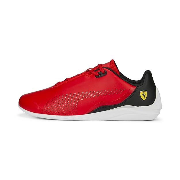 Puma Unisex-Adult Ferrari Drift Cat Decima Rosso Corsa-White-Black Sneaker - 8UK