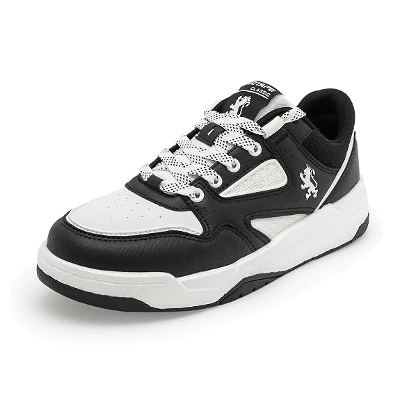Red Tape Lifestyle Sneaker Shoes for Men | Elegantly Rounded Front, Soothing Insole & Impact-Resistant Comfort White/Black 9 UK