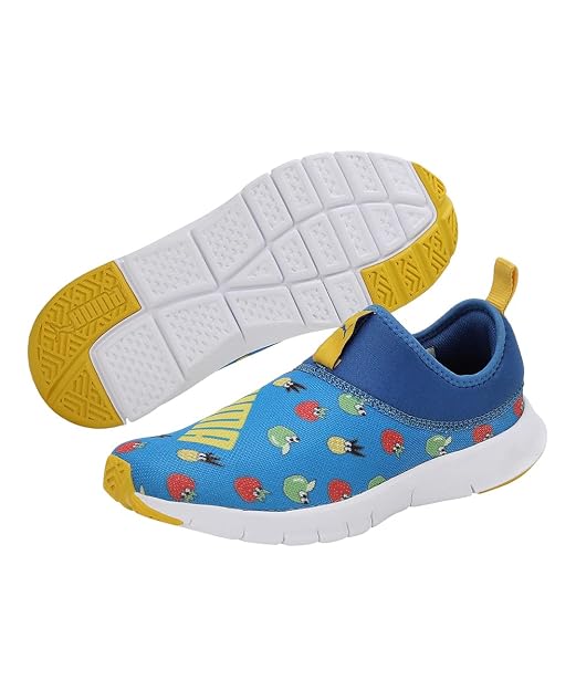 Puma Unisex-Kid Yaris Junior V1 Victoria Blue-White-Dandelion Sneaker - 6UK