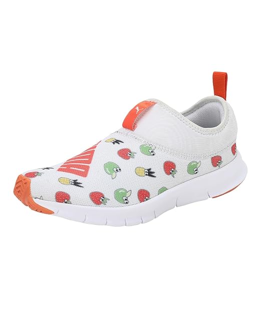 Puma Unisex-Kid Yaris Junior V1 Nasturtium-White Sneaker - 5UK