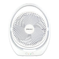 Bajaj Pygmy Go 178MM Mini with LED Lighting | Rechargeable | USB Charging | 4-hours Battery Backup | 3 Fan Speed | 2-Light Brightness Setting | High Speed Table & Portable 【White】