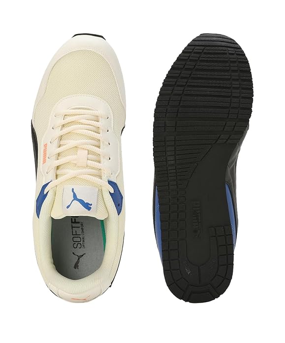 Puma Mens Denver White-Vallarta Blue-Ivory Glow-Black Sneaker - 8 UK
