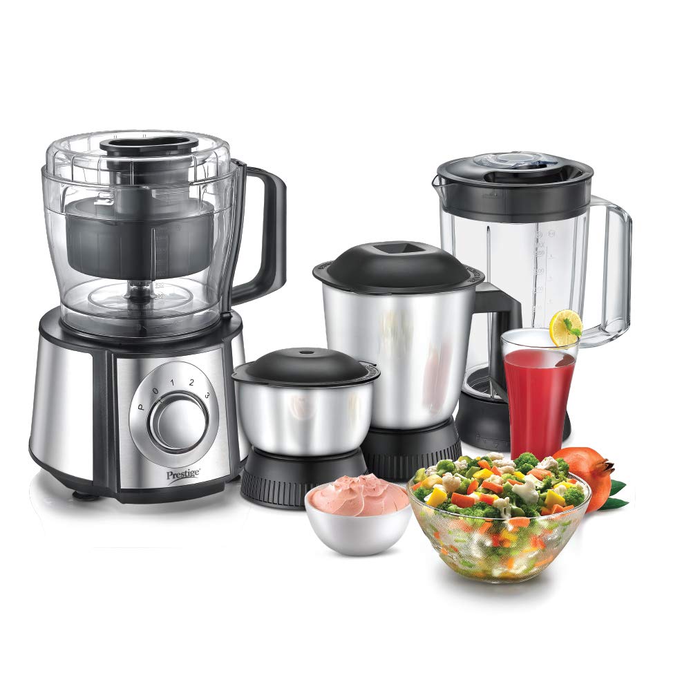 Prestige Partner Food Processor, 1000 Watt, Black and Silver