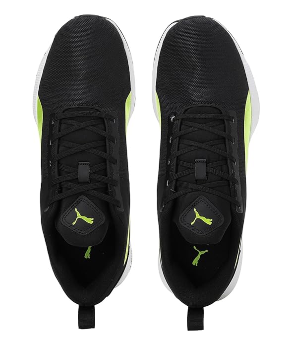 Puma Unisex-Adult Flyer Runner Mesh Black-Lime Squeeze Walking Shoe - 11UK
