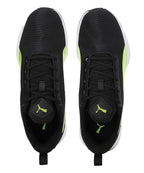 Puma Unisex-Adult Flyer Runner Mesh Black-Lime Squeeze Walking Shoe - 11UK