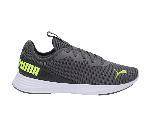 Puma Men Hustle XT Sneaker (Castlerock-Yellow Alert-White,4 UK )