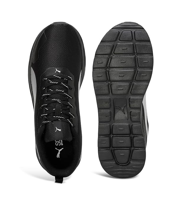 PUMA Unisex-Adult Kenton Black-Silver Sneaker - 8UK