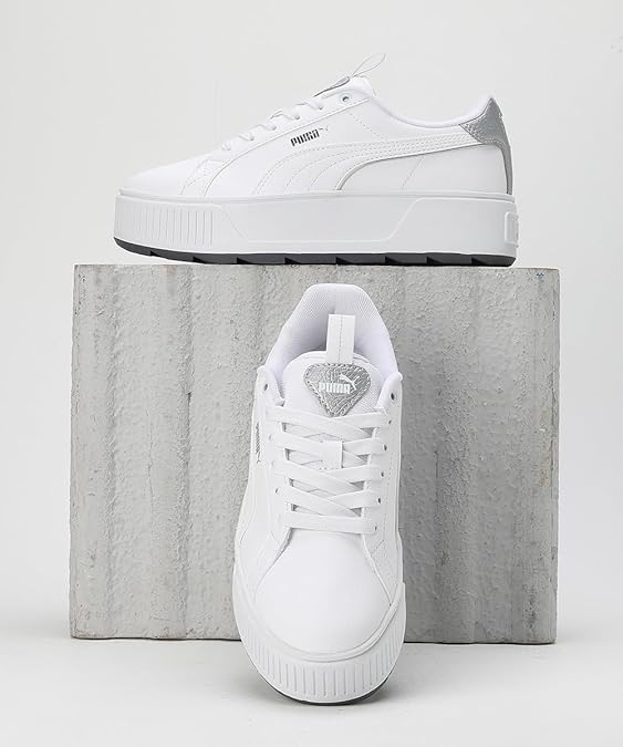 Puma Womens Karmen Pop-up Metallics Sneaker ( White , 4 )