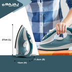 Bajaj MX 3 Neo Steam Iron | 1250 Watts Power For Faster Ironing | Vertical & Horizontal Ironing | Spray Function | Anti-Bacterial & Non-Stick Soleplate Coating 【Blue】