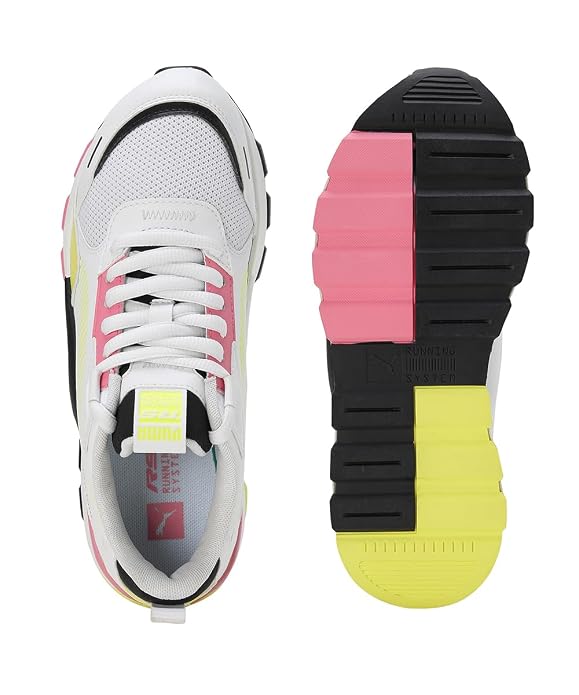 PUMA Women, RS 3.0 Pop Wns, White-Yellow Burst, Sneaker, 3UK