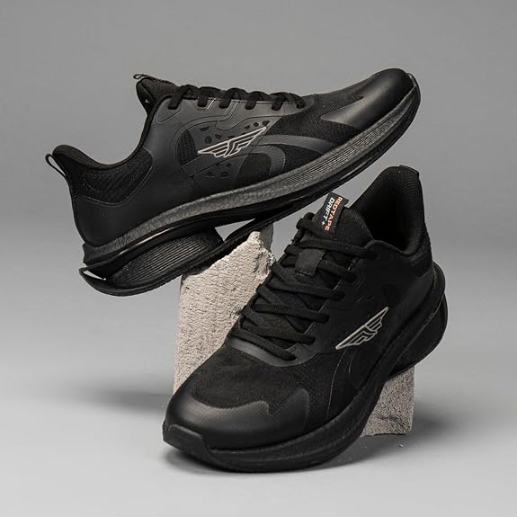 Red Tape Athleisure Shoes for Men |Cultured Round-Toe Shape & Cushioning Technology Black 9 UK