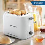 Crompton SunBrown Deluxe Pop-up Toaster 800W with Removable Crumb Tray | 7 Browning Levels with Reheat, Defrost & Cancel Function | Dust Cover Plate | White Cool Touch Body