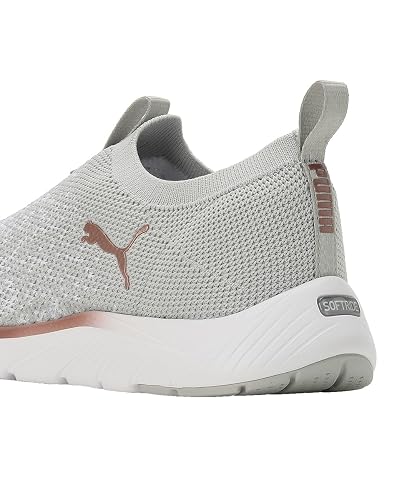 Puma Women, Sftrde Remi SLP-on Knit WN's, Ash Gray-White-Rose Gold, Sneaker, 4UK