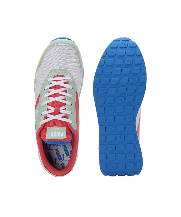 Puma Womens Cruise Rider WNS V1 Electric Blush-White-Minty Burst Sneaker - 4 UK