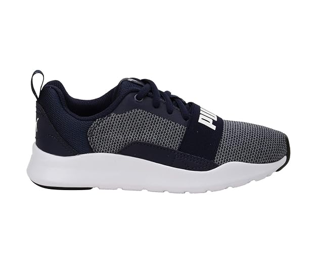 Puma Unisex-Kid Wired Knit Pre-School Peacoat-White Sneaker - 10UK