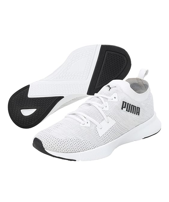 Puma Men Flyer Runner Engineer Knit Running Shoe ( White , 8 UK )