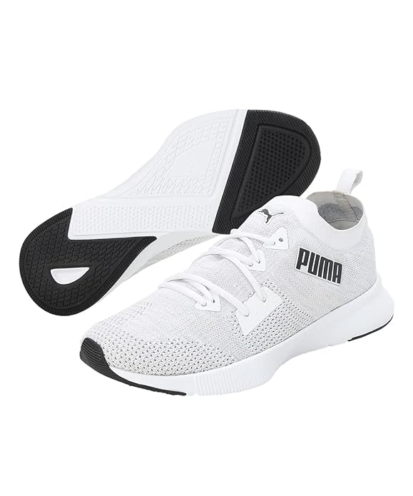 PUMA | Flyer Runner Engineered Knit Men's Shoes | White-Cool Mid Gray-Black | 9UK