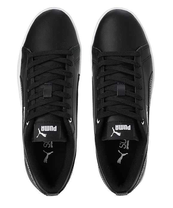 Puma Womens Smash WNS v2 Mono Black-Dark Shadow-White Sneaker - 3 UK