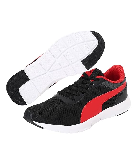 PUMA Men Flexy Running Shoes PUMA Black-Dark Shadow-High Risk Red - 7