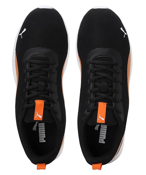 Puma Mens Fireball Black-Vibrant Orange-White Sneaker - 9UK