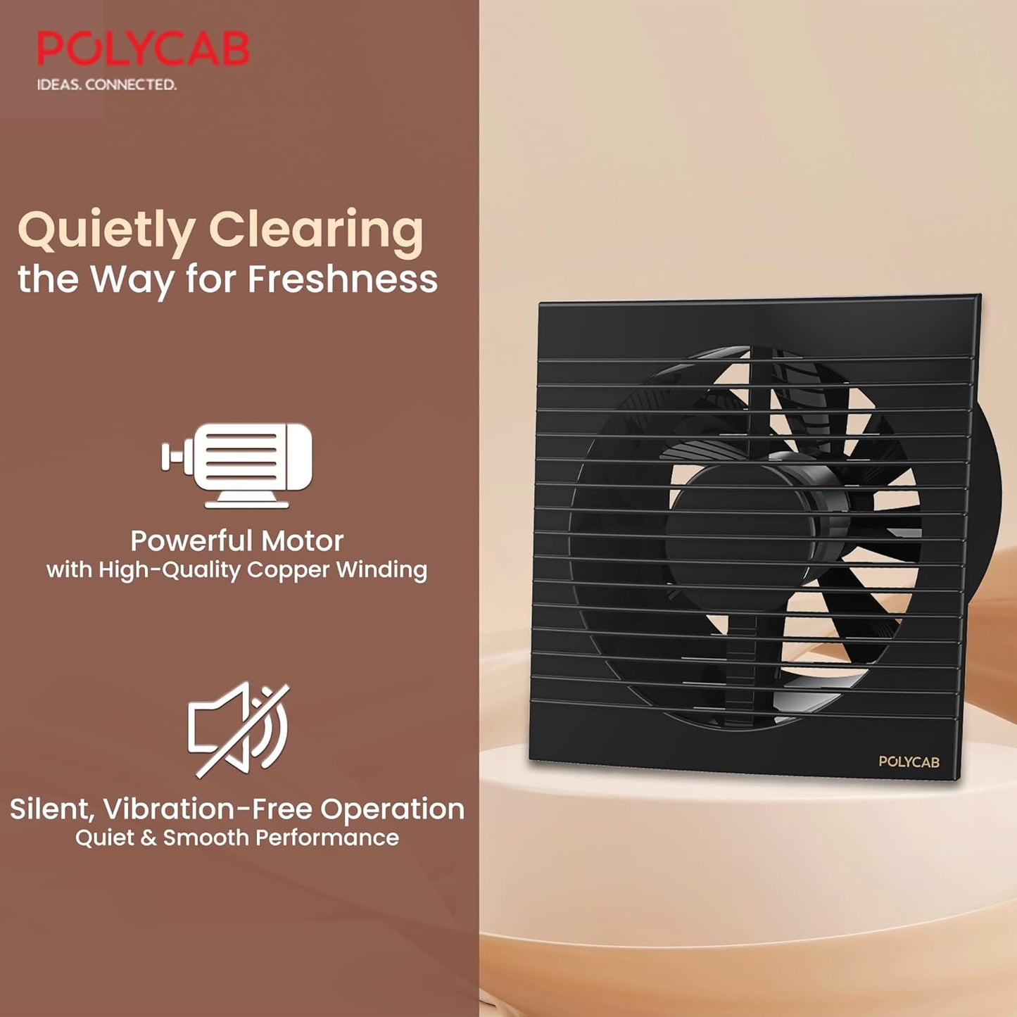 Polycab Freshener Axial 150mm Air Exhaust fan (Black)