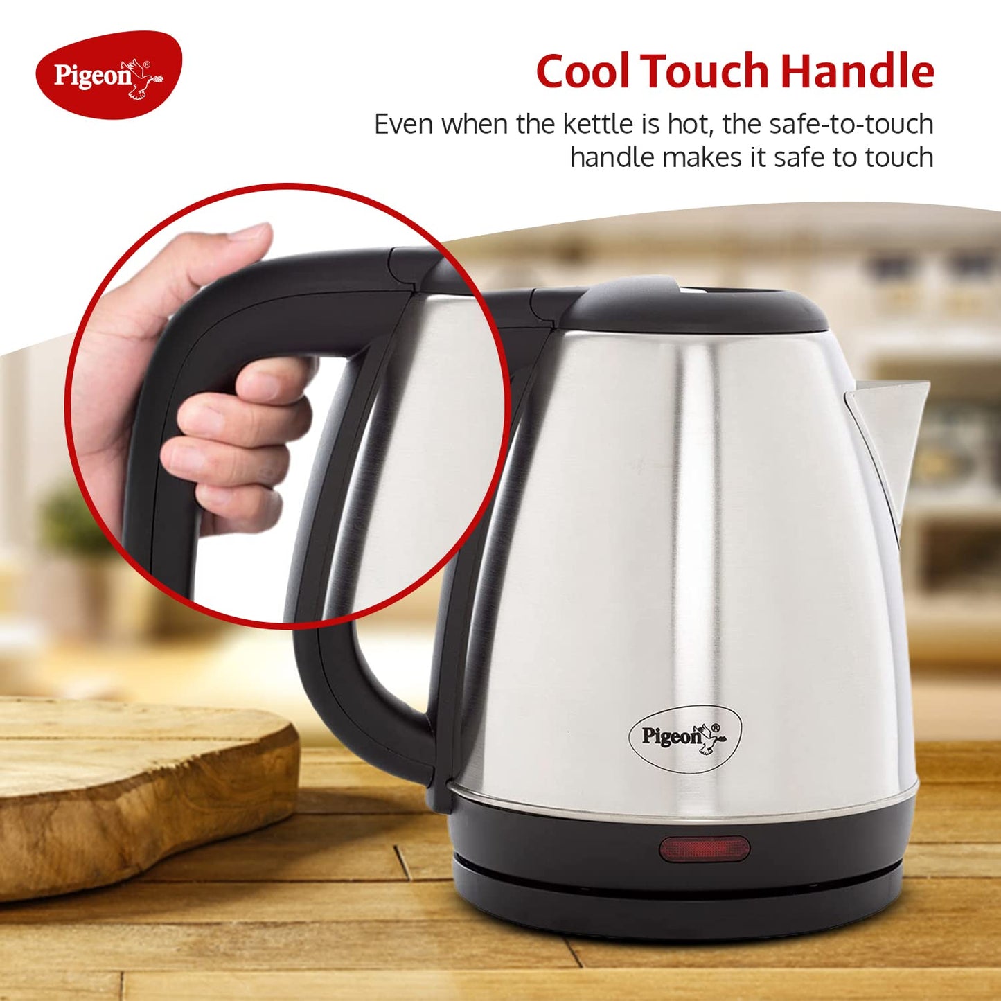 PIGEON AMAZE PLUS ELECTRIC KETTLE (14289) WITH STAINLESS STEEL BODY 1.5 LITRE USED FOR BOILING WAT