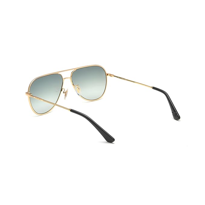 Police Eyewear | Green Gradient Lens Aviator Sunglass | Full Rim | Shiny Gold Frame With 100% U.V. Protection | Men Sunglasses | Large Size | SPL359A