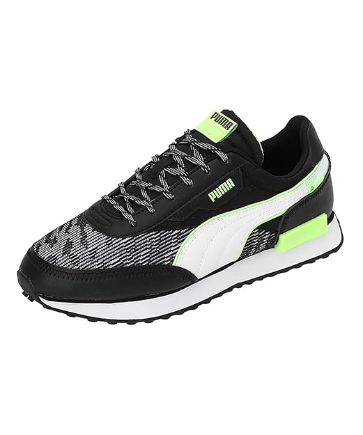 Puma Unisex-Kids Future Rider Visual Efcts Jr, Black-Green Glare, Sneaker UK-5 (38491401)