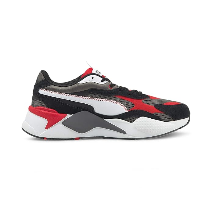 Puma unisex-adult RS-X³ Twill AirMesh Castlerock-Poppy Red Sneaker (36884502)