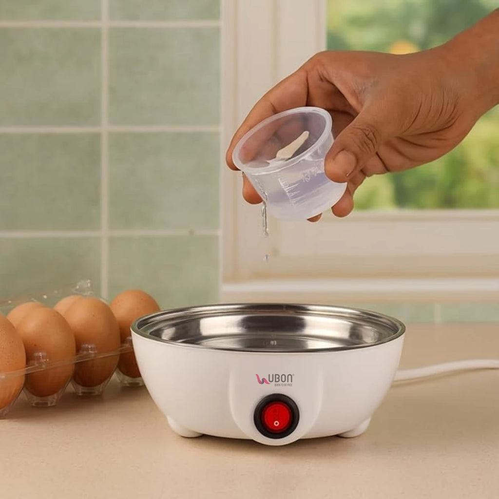 Ubon EB-2000 egg boiler with 3 Boiling Modes Automatic Operation with Overheat Protection Egg Cooker (White, 7 Eggs)