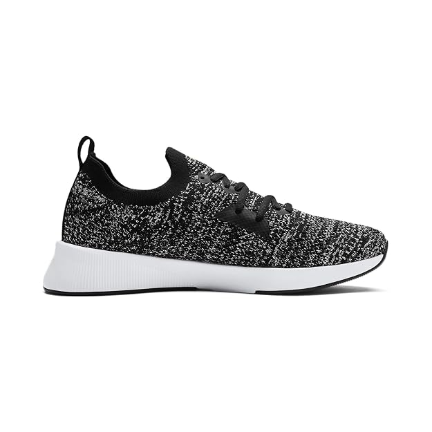 Puma mens Flyer Runner Engineer Knit Black-White-Fizzy Yellow Running Shoe - 8 UK