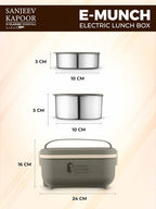Sanjeev Kapoor Electric Lunch Box Set of 4 (2×300ml, 2×400ml) | Plug & Heat Food Warmer | Heats in 35–40 Min | Retains Nutrients & Freshness | Portable, Durable & Shock-Proof