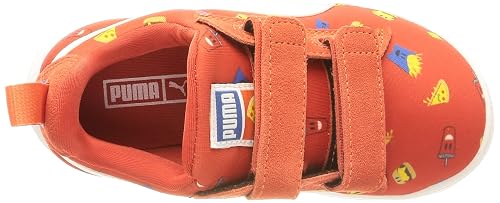 Puma , Unisex-Kid, Suede Light-Flex Foodis V PS, Red-White, Sneaker, 1UK