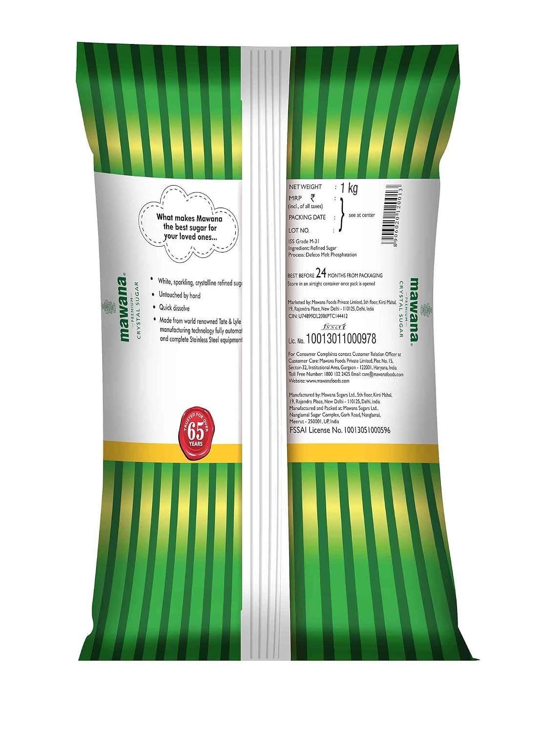 Mawana Premium Crystal Sugar, 1kg