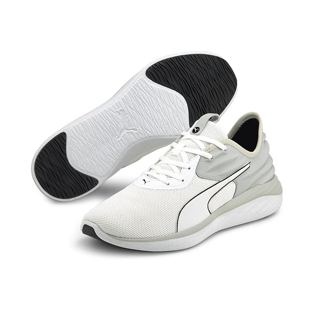 Puma Mens Better Foam Emerge 3D White-Gray Violet-Black Running Shoe - 10 UK
