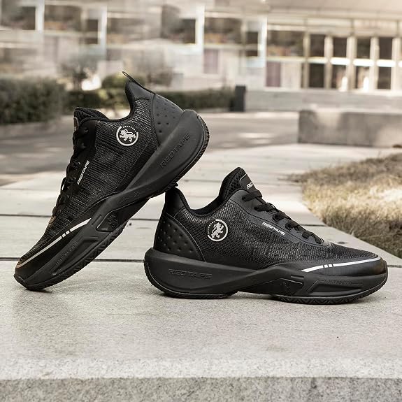 Red Tape Basketball Shoes for Men | Cultured Round-Toe Shape & Cushioning Technology Black 9 UK