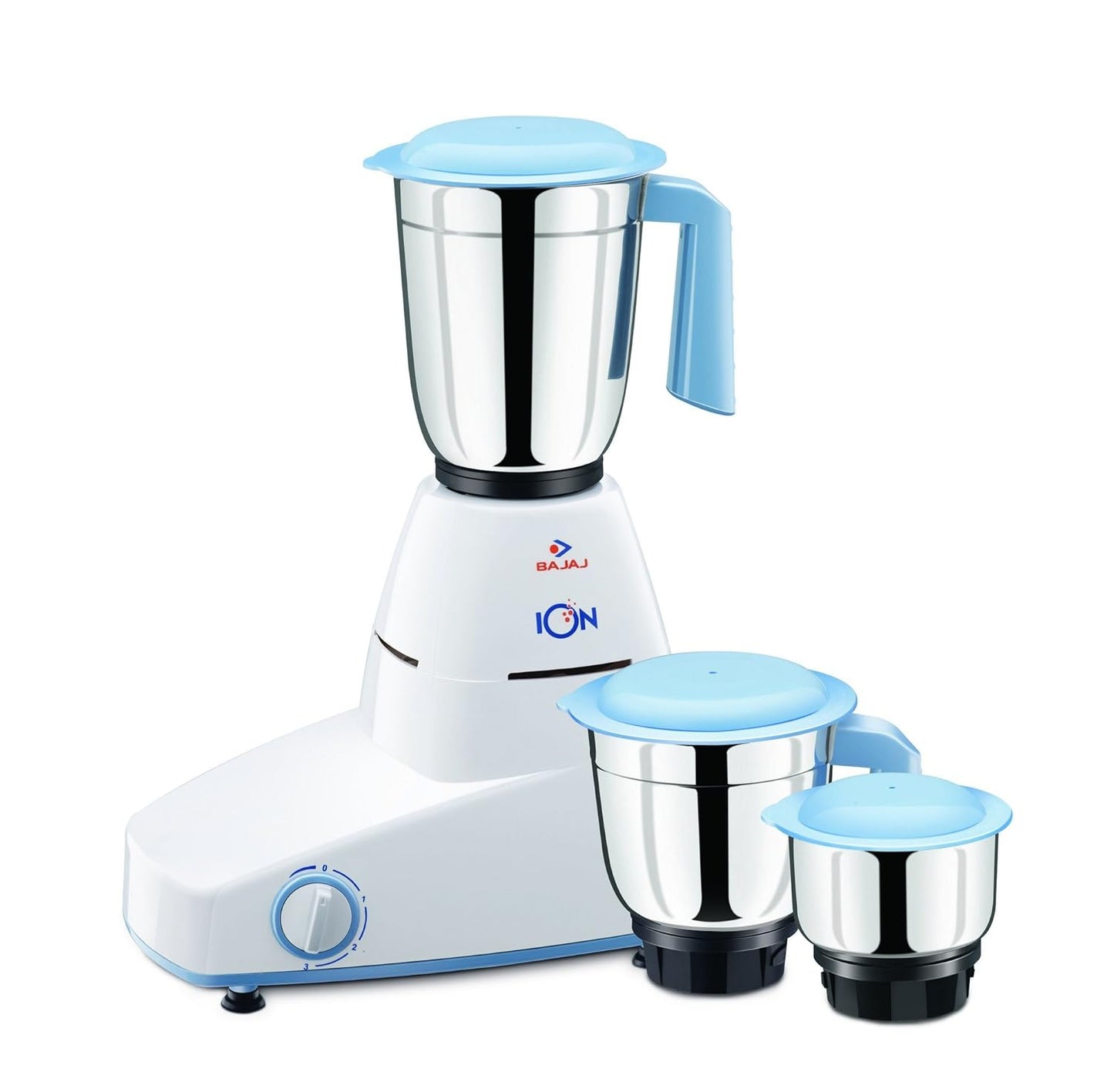 Bajaj Ion 500-Watt Mixer Grinder with 3 Jars (White)