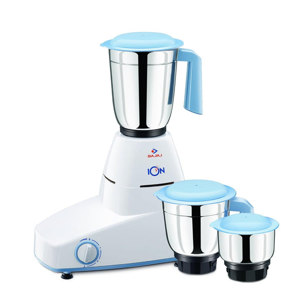 Bajaj Ion 500-Watt Mixer Grinder with 3 Jars (White)