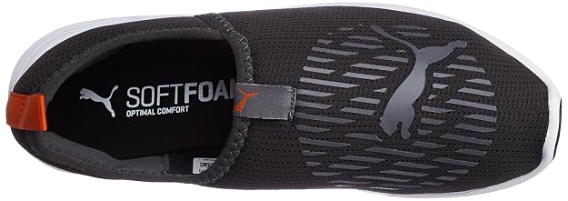 Puma Mens Glarus Slip on Black-Steel Gray-Dark Shadow-Firelight Sneaker - 4 UK