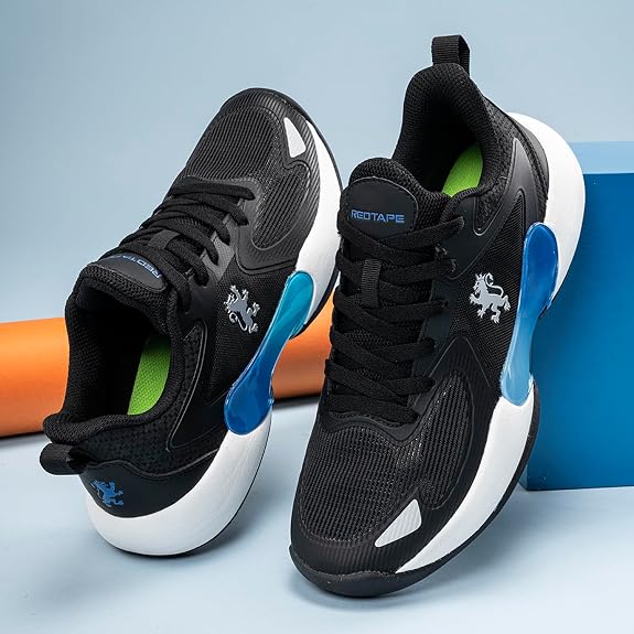 Red Tape Lifestyle Casual Shoes for Men | Classic Rounded Toe, Soothing Insole & Impact-Resistant Comfort_Black/Blue 8 UK