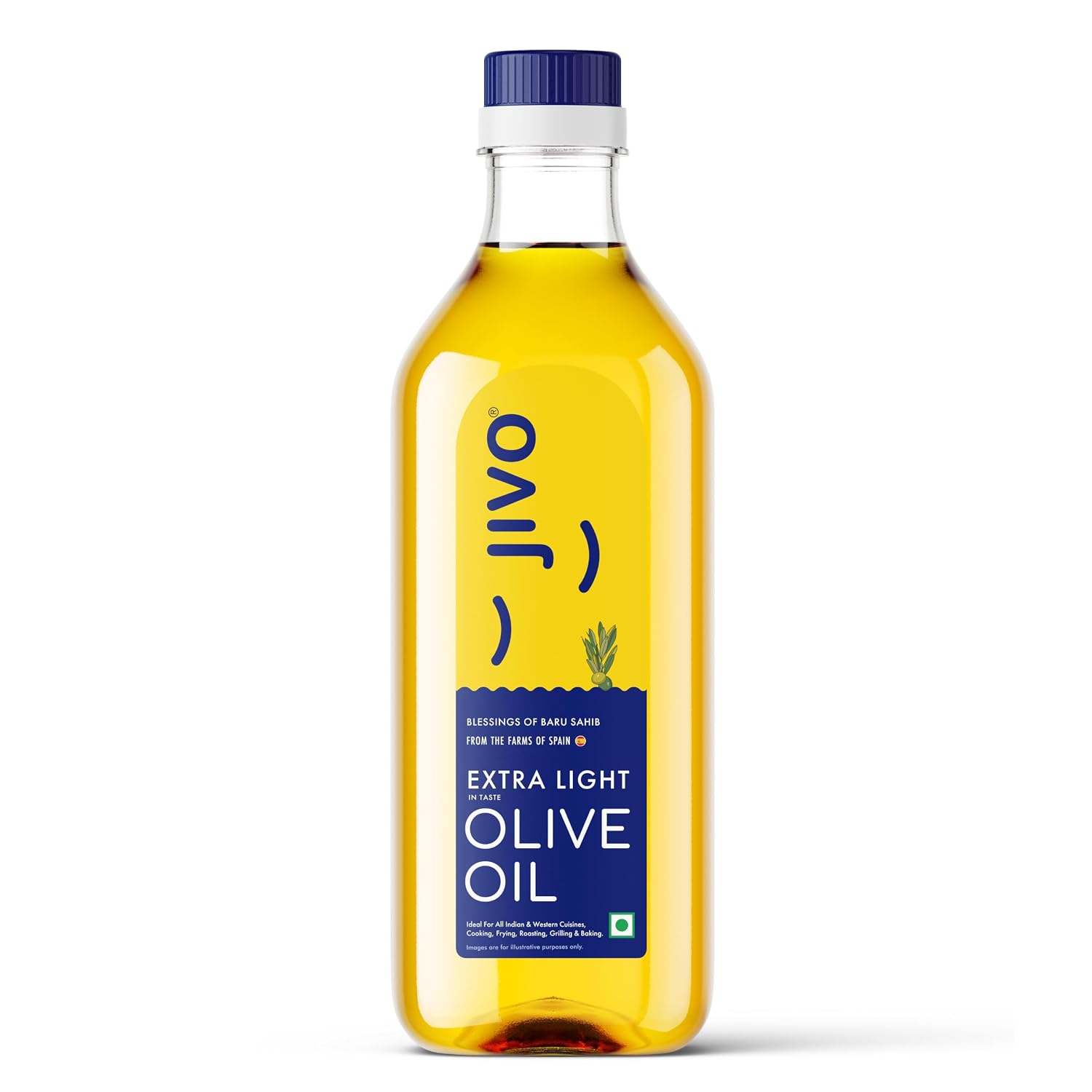 Jivo Extra Light Olive Oil 1 Litre | Imported from Spain | Versatile Olive Oil for Indian Cooking| High in MUFA with Balanced Omega-3 & 6 | Zero Trans Fat & Cholesterol | Light Oil for Marinating, Mild- and High-Heat Cooking