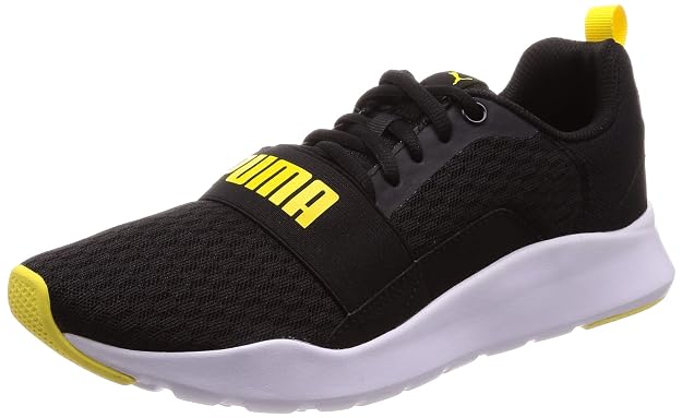 Puma Unisex Adult Wired Black-Blazing Yellow Sneakers-7 UK