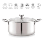 Cello Tri-Ply 20 cm Stainless Steel Cookware Casserole, 3 LTR | Tri-Ply Bottom Casserole with Glass Lid | Induction and Gas Stove Friendly | for Biryani/Pulao/Halwa/Curries | Silver