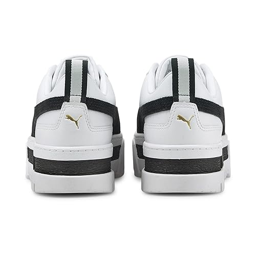 Puma | Womens | Mayze Platform Sneakers | White-Black | 6UK