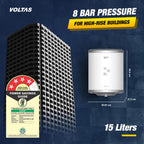 Voltas Aqua Prime 15L, 4 Star Vertical Mounting 2000W Water Heater, with Quartzline Technology (Glassline Tank), Warranty: 2 year on product, 3 year on element, 7 year on tank
