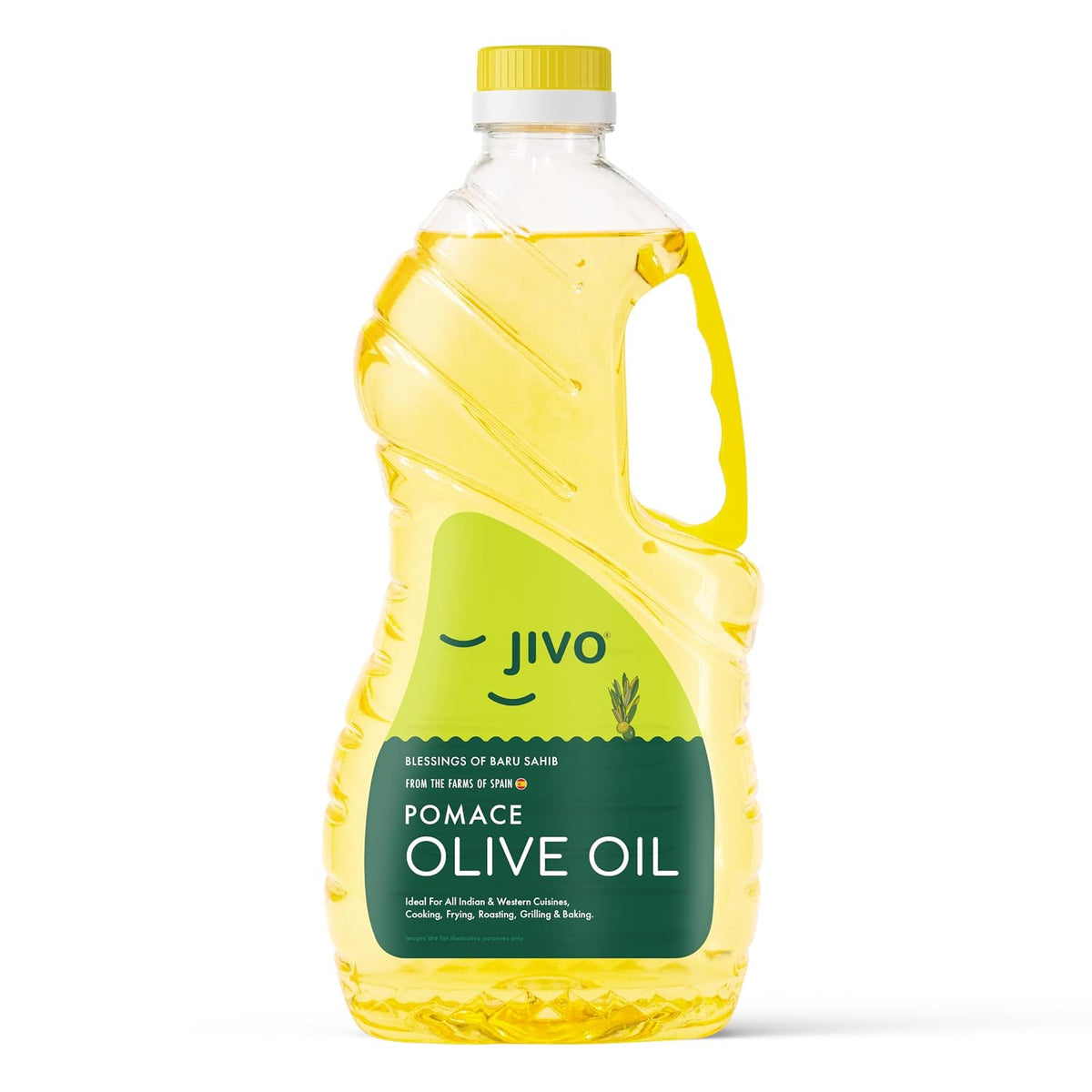 Jivo Everyday Cooking Pomace Olive Oil 2 Litre | Imported from Spain | Rich in MUFA, Low in Saturated Fat | Ideal for Frying, Roasting & Baking | Cooking Oil for Daily Use.