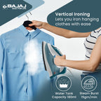 Bajaj MX 3 Neo Steam Iron | 1250 Watts Power For Faster Ironing | Vertical & Horizontal Ironing | Spray Function | Anti-Bacterial & Non-Stick Soleplate Coating 【Blue】