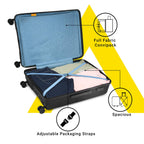 Aristocrat Polycarbonate(PC) Chroma Check-in 75 Cm(Large) 8 Wheels Double Spinner Trolley Bags for Travel Hard Case Luggage, Lightweight Bag, Suitcase with Combination Lock (Black)