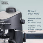 Morphy Richards New Europa 800-Watt Espresso and Cappuccino 4-Cup Coffee Maker (Black)
